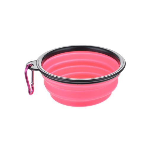 Tigela de Silicone Dobrável Rosa - Saurshop